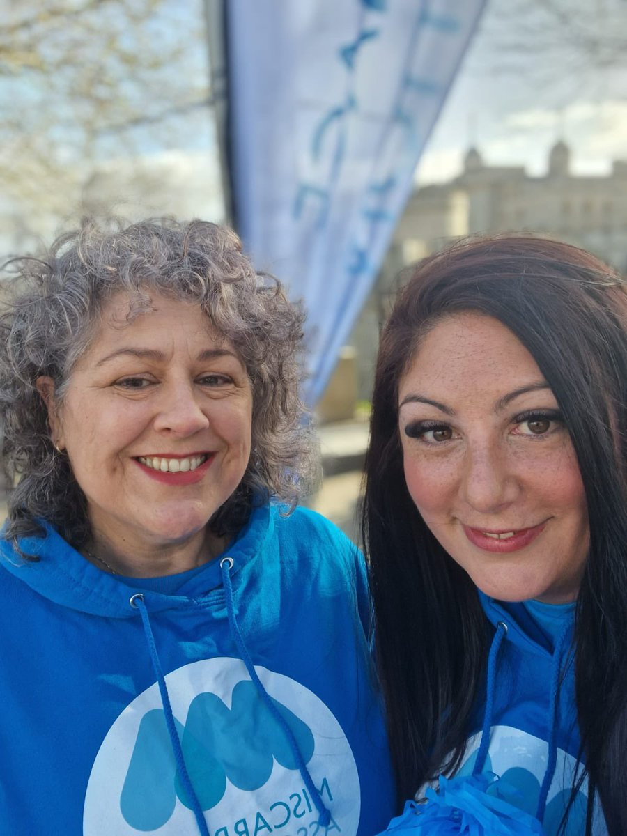 Karn and Emma are ready to cheer on our amazing Team M.A. runners at @LLHalf Marathon! They’re set up near the Tower of London - if you see them, give them a wave! 👋 #LLHM #LondonLandmarks #MiscarriageAssociation