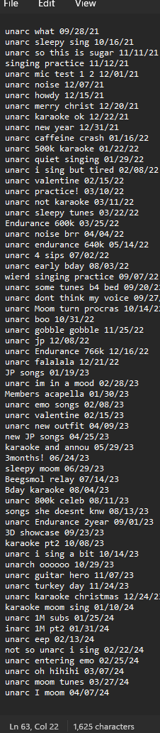 did I miss anything else? 63 unarc/archieved karaokes 💀 if this is everything im going to tally the rest of Promise to see who has teh most karaokes🤣