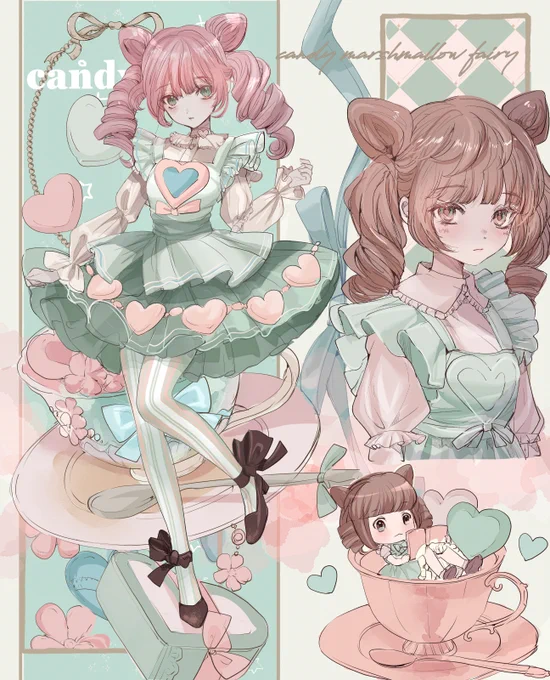 らくがき マシュマロ紅茶の妖精 キャライメージrkgk  Marshmallow Tea Fairy Character Image 