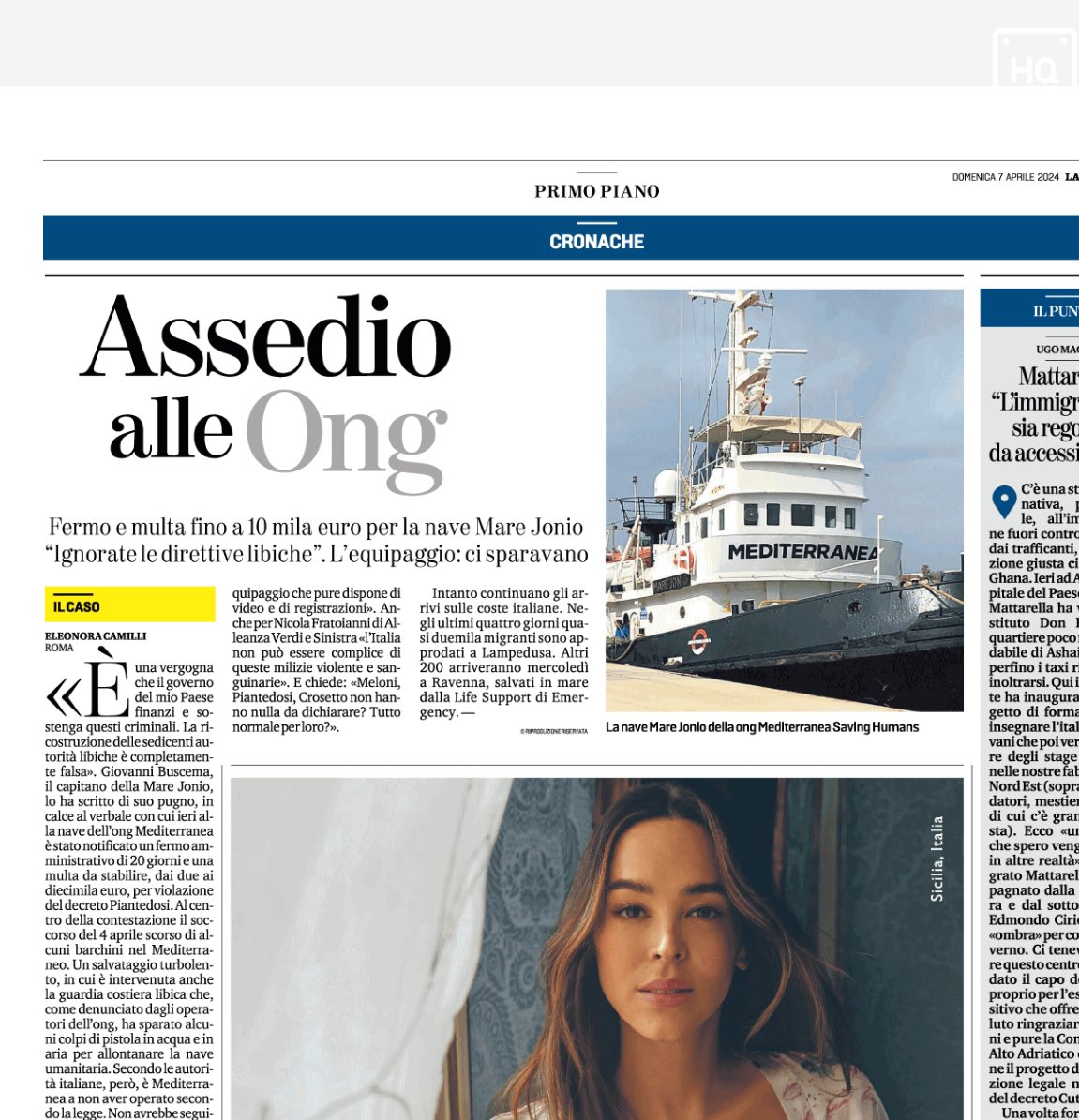 Dopo gli spari dei libici, fermata là Mare Jonio di @RescueMed Oggi su La Stampa 👇🏻