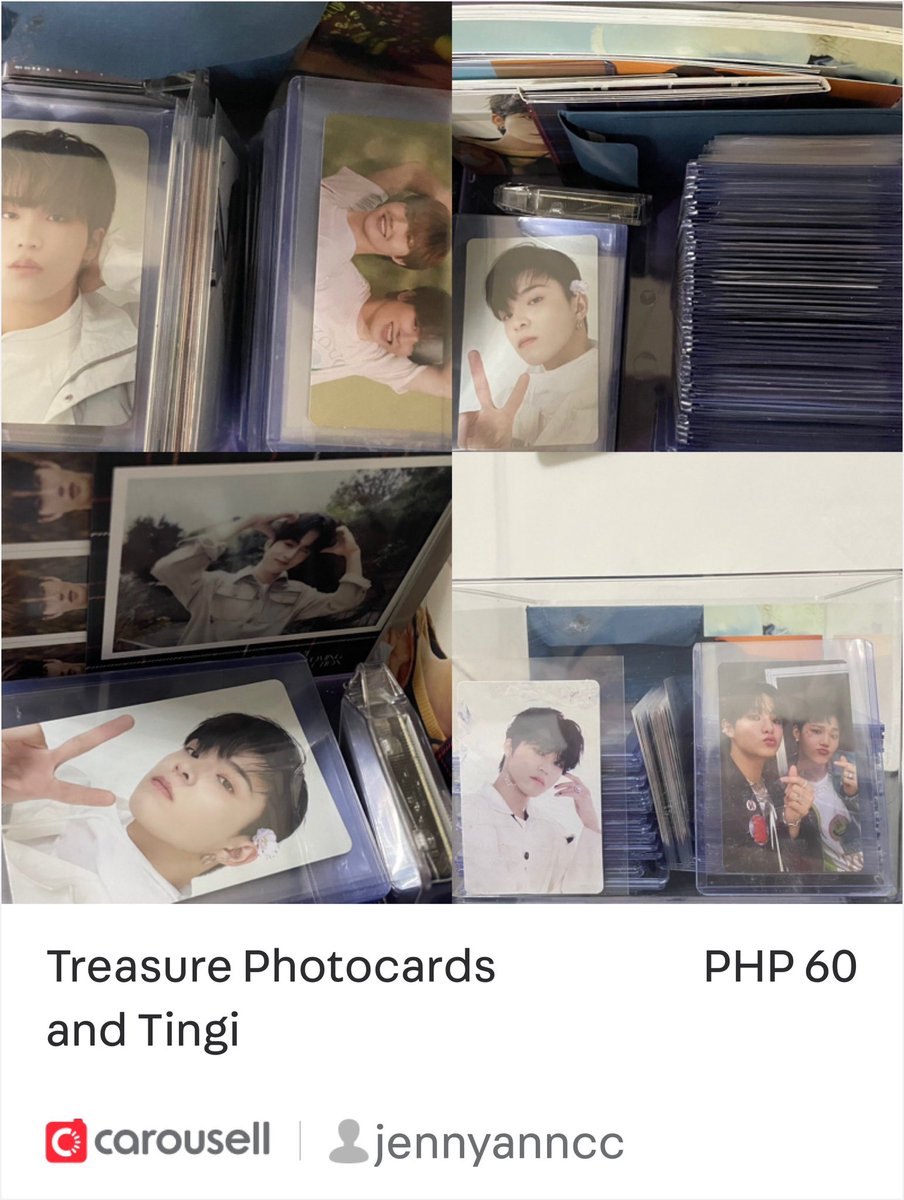 MASHIMALL0W's tweet photo. wts lfb ph | help rt

Check out 'Treasure Photocards and Tingi', available at PHP 60 on #Carousell https://t.co/YHibQnlxmG

Photocards (up until The Second Step: Chapter Two)
Welcoming Treasure's Collection 2021 tingi https://t.co/5oWO2wWqDY