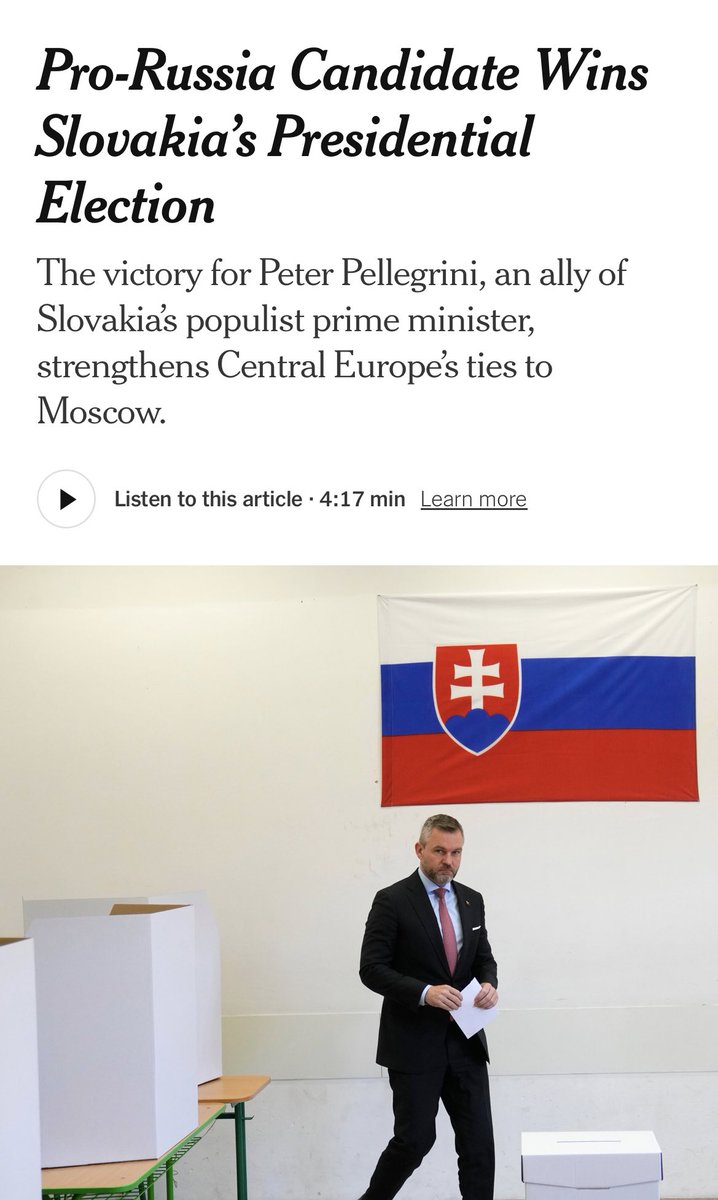Titulky zahraničních médií… postoj nově zvoleného prezidenta k Ukrajině a k Rusku jim jasně dominuje 🇸🇰