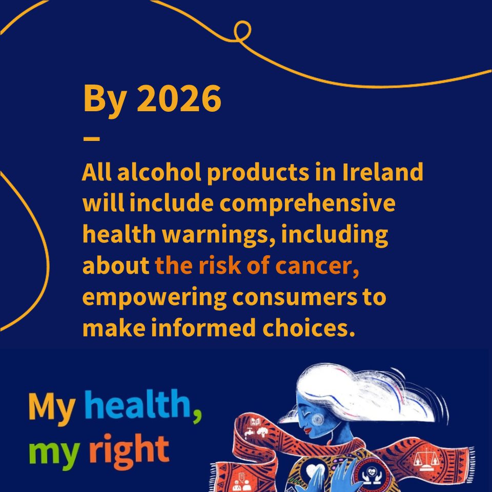 #WorldHealthDay is a great occasion to highlight the great achievement for Ireland! It is the first country in the #EU to ensure that all #alcohol products have labelling about health risks, including warnings about the risks of #cancer. Learn more: bit.ly/3VL682F
