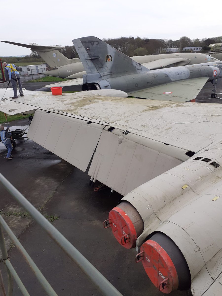 Aircraft wash day, a massive effort by the team in less than ideal conditions