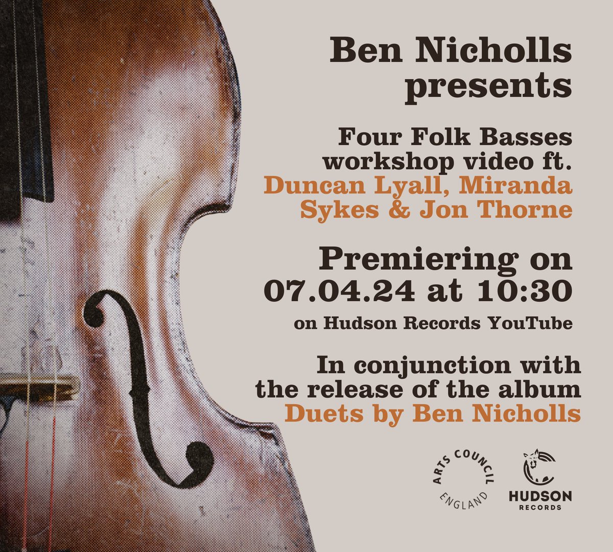 Four of Britain’s leading folk double bass players get together to discuss their approaches to folk bass, musical journeys, technique and more… Join us TODAY at 10.30 on Hudson Records YT @bennicholls10 youtu.be/C8Q3-iv-A10?si…