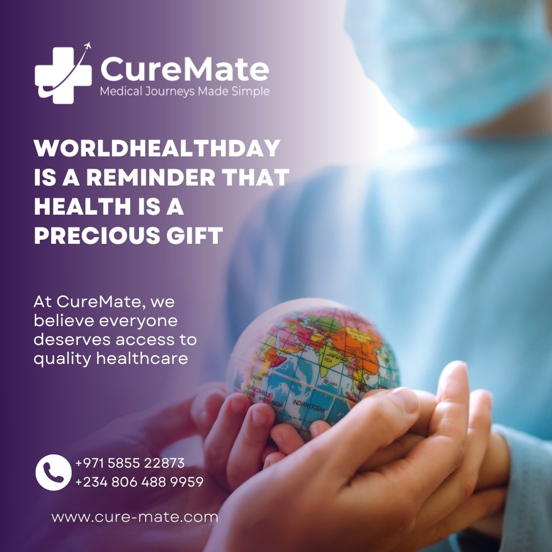 #WorldHealthDay is a reminder that health is a precious gift. At CureMate, we believe everyone deserves access to quality healthcare. Join us in championing #HealthForAll and supporting initiatives that create a healthier world. #OurPlanetOurHealth #MedicalJourneysMadeSimple