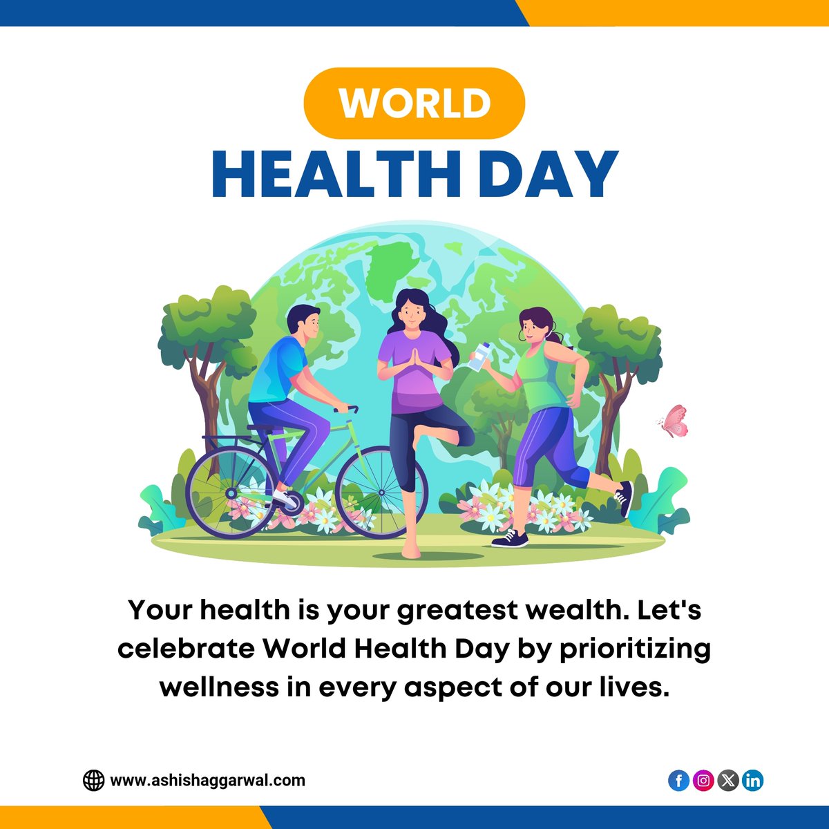 Prioritize your well-being today and every day. Happy World Health Day! 

 #WorldHealthDay #WellnessMatters #HappyWorldHealthDay