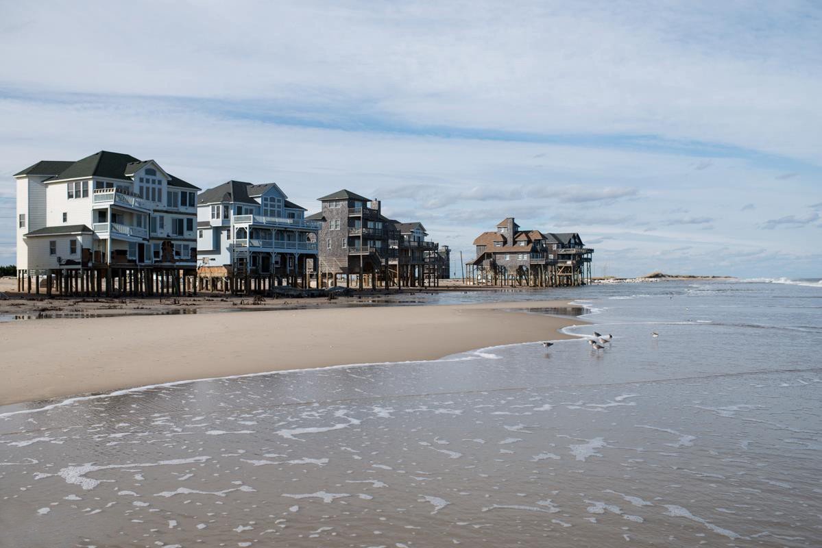 The abandoned houses in Mirlo Beach, a once prosperous seaside town located on North Carolina's Outer Banks