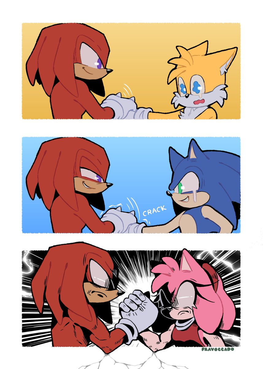 Friendly arm wrestling with Knuckles 🥰♥️♥️ #SonicTheHedeghog #TailsTheFox #KnucklesTheEchidna #AmyRose