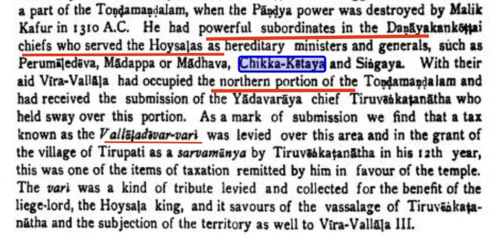 Ballala captured northern part of thondaimandalam with the help of dandanayaka fort chiefs and recieved submission of yadavaraya chief