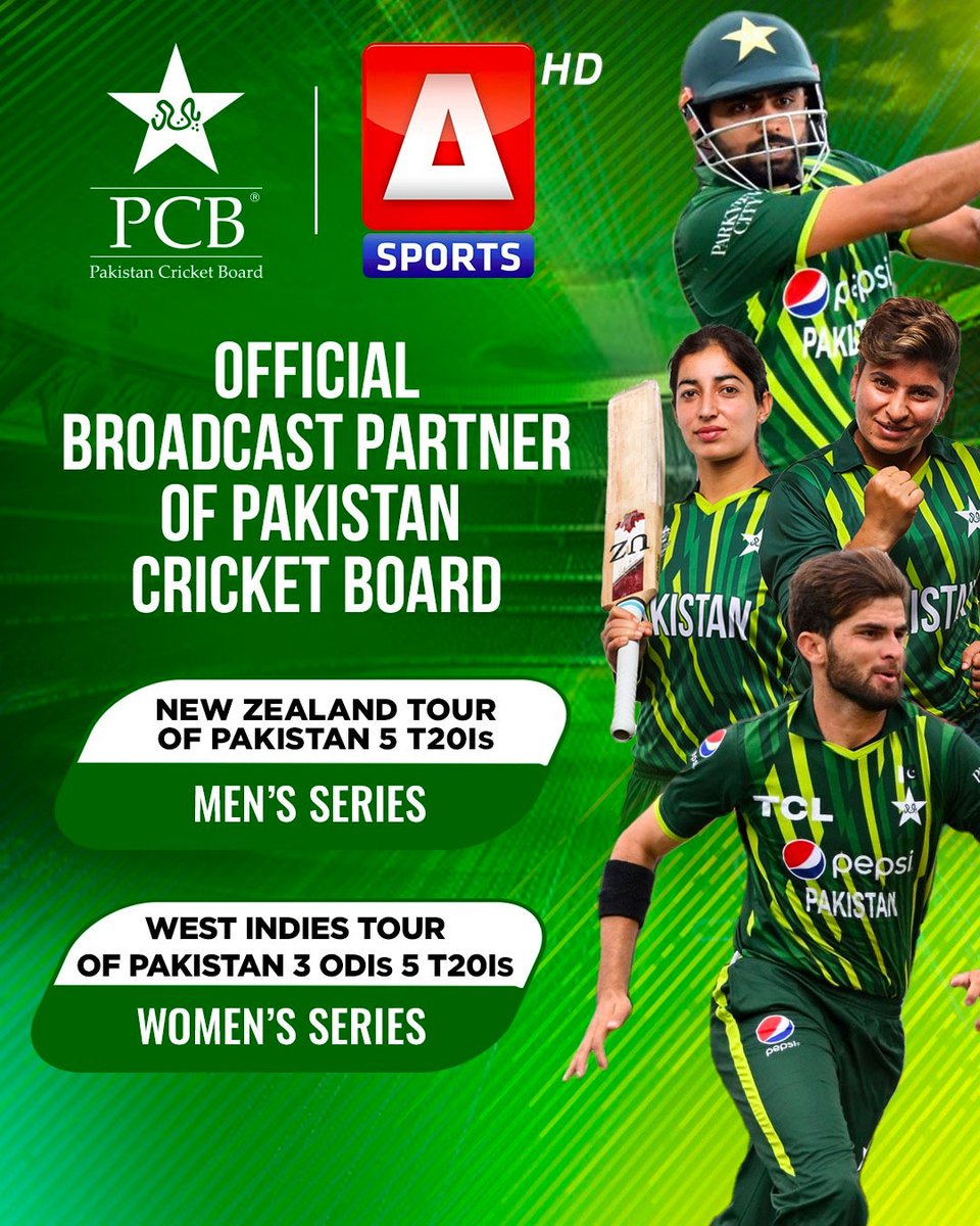 #ASportsHD - THE NEW HOME OF PAKISTAN CRICKET! ✌️

Let’s do this, @TheRealPCB! 🤝 

#PAKvNZ | #PAKWvWIW | #BackTheBoysInGreen | #BackOurGirls
