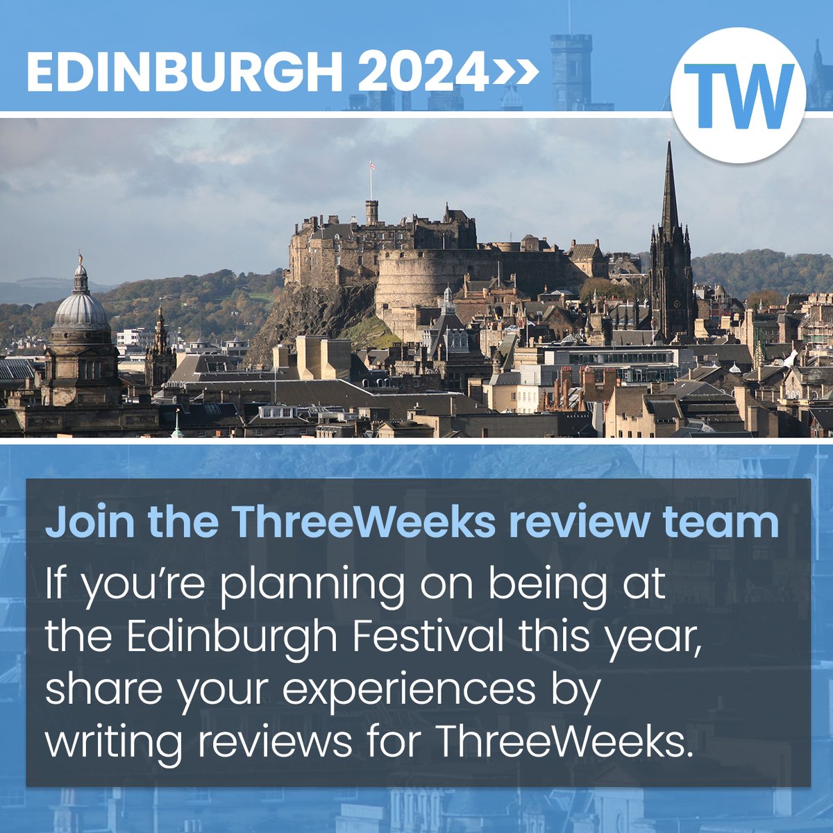 We are currently recruiting reviewers to join our team at Edinburgh Festival 2024 - info here: bit.ly/3JtrMkR