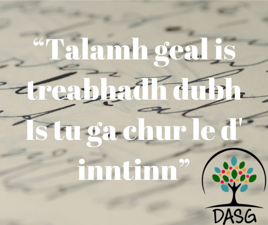 🚜
" #TALAMH GEAL IS #TREABHADH DUBH
IS TU GA CHUR LE D' #INNTINN"
🤔
#Riddle #Tòimhseachan #GaelicRiddle
✒️
#Alba #Scotland
#Gàidhlig #ScottishGaelic
#DigitalArchiveofScottishGaelic #DASG