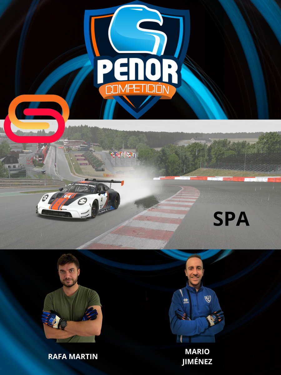 Última carrera de <a href="/IBEC_spanish/">IBerian Endurance Challenge</a> en el mítico circuito de Spa con previsión de lluvia 🌧️en la que nuestros 2 coches lo tendrán que dar todo durante 6h y cumplir con el objetivo!!

⌚️ 13:00
🖥️ twitch.tv/spanishresiste…
🖥️ twitch.tv/stardr4g17hd?s…

#ForzaPenor