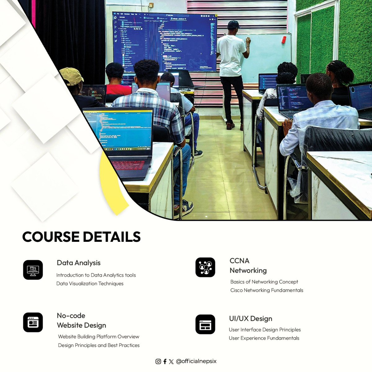 officialnepsix's tweet image. DON'T MISS OUT!
1 Week free crash course training in the following courses;
-Data analysis
-No-code Web design
-CCNA Networking
-UI/UX Design
Equip yourself with the right tiils and resources necessary to shape your vision!
#nepsix #freecrashcourse #dataanalysiscourse #uiux