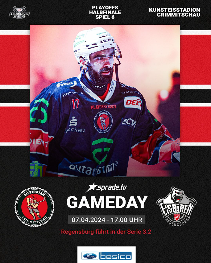 🅖🅐🅜🅔🅓🅐🅨 🔴⚪

Alles auf eine Karte! Wir gehen All In 🔥
_____
#epcebr #epc #eispiraten #crimmitschau #del2 #playoffs #halbfinale #spiel6 #heimspiel #eisbären #regensburg #gameday #TraditionLeidenschaftEmotion 📸 valpix