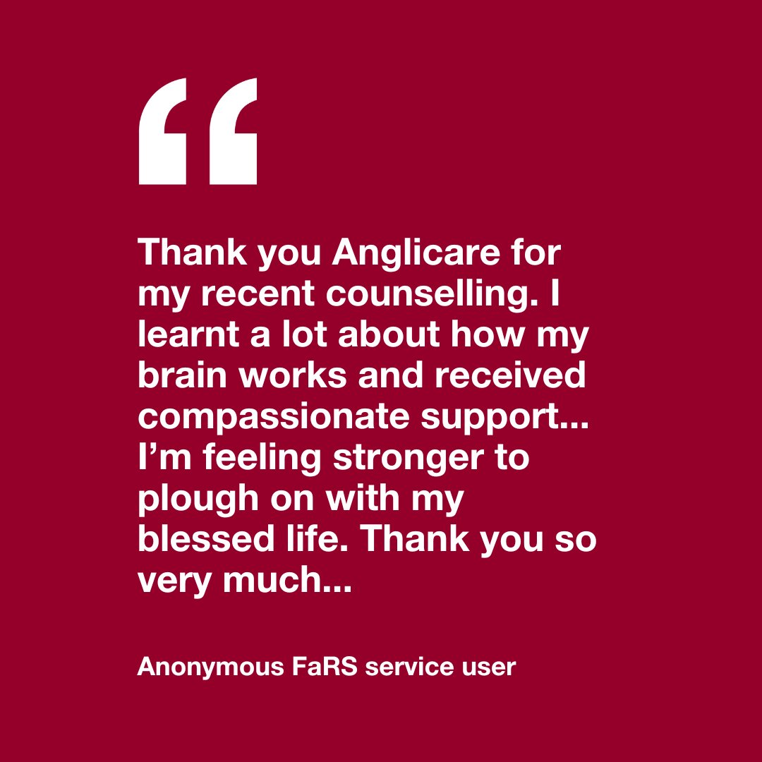 What a service user recently had to say about her experience using our Family and Relationship Counselling Services (FaRS). To learn more about these services, visit bit.ly/4cLkUwC #counselling #mentalhealth