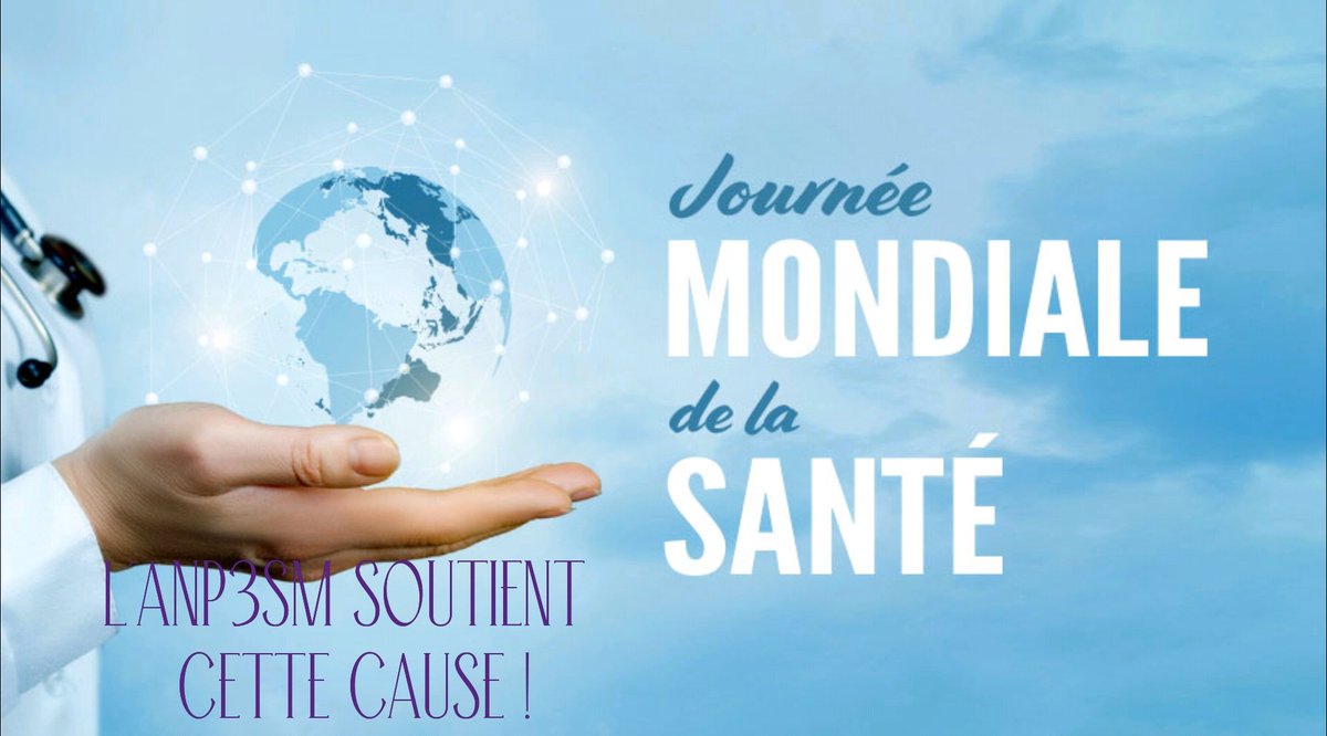 Aujourd'hui journée mondiale de la santé !

Pour promouvoir la santé, assurer la sécurité dans le monde et servir les personnes vulnérables, afin que chacun, partout, puisse atteindre le meilleur niveau de santé et de bien-être cette journée a été instituée par l'OMS.

L'ANP3SM