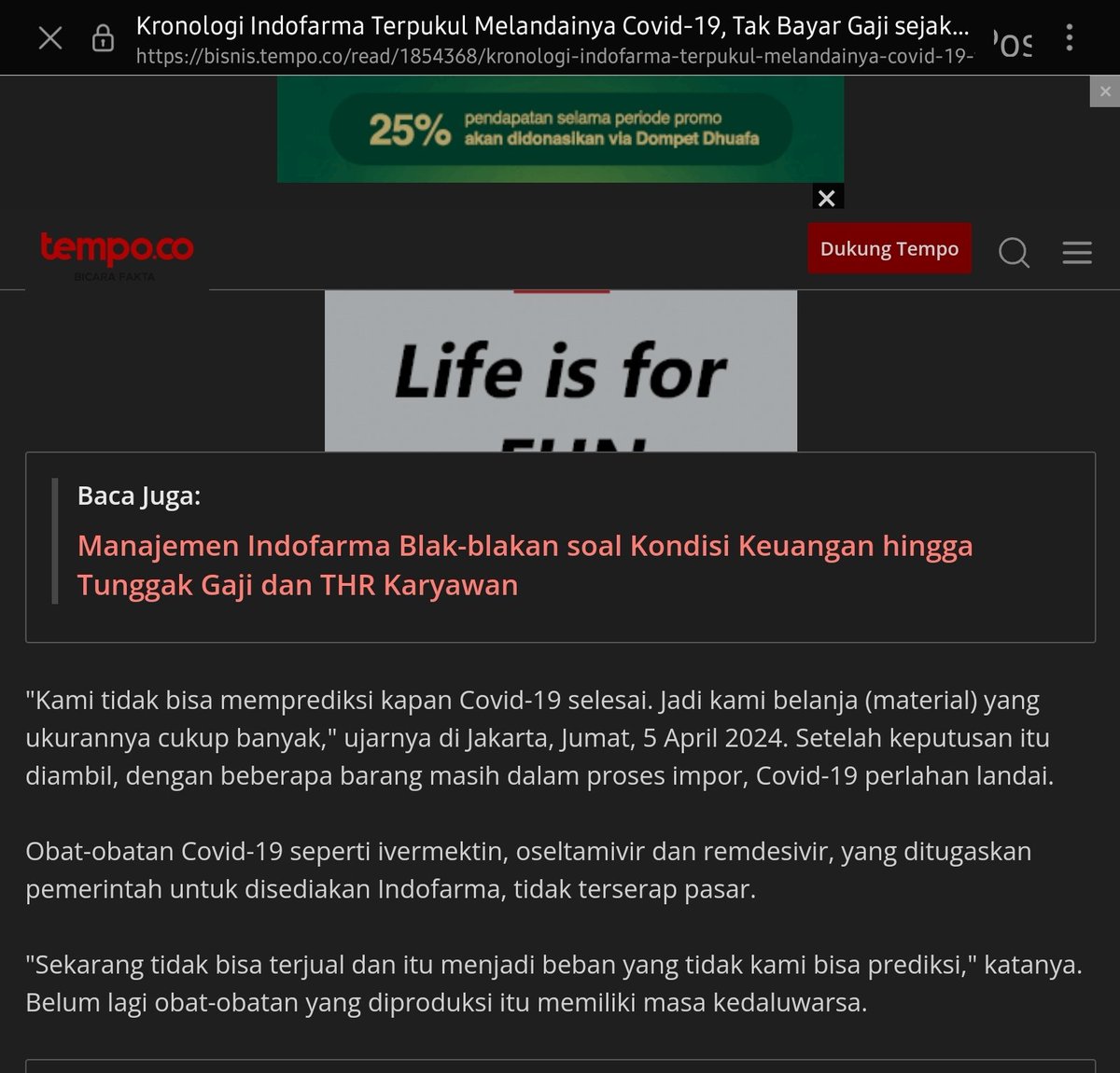 egharap's tweet photo. Masih ingat ivermektin? Obat cacing yg digadang jadi terapi COVID-19 itu.

Sekian tahun berselang, obat ini tidak terbukti manfaatnya untuk COVID-19.

Tebak siapa yg rugi? 

Indofarma, BUMN Farmasi, diminta pemerintah borong ivermektin, tapi ternyata nggak kepake.

Rugi 428 M 🔥 https://t.co/vVnLfYyT32