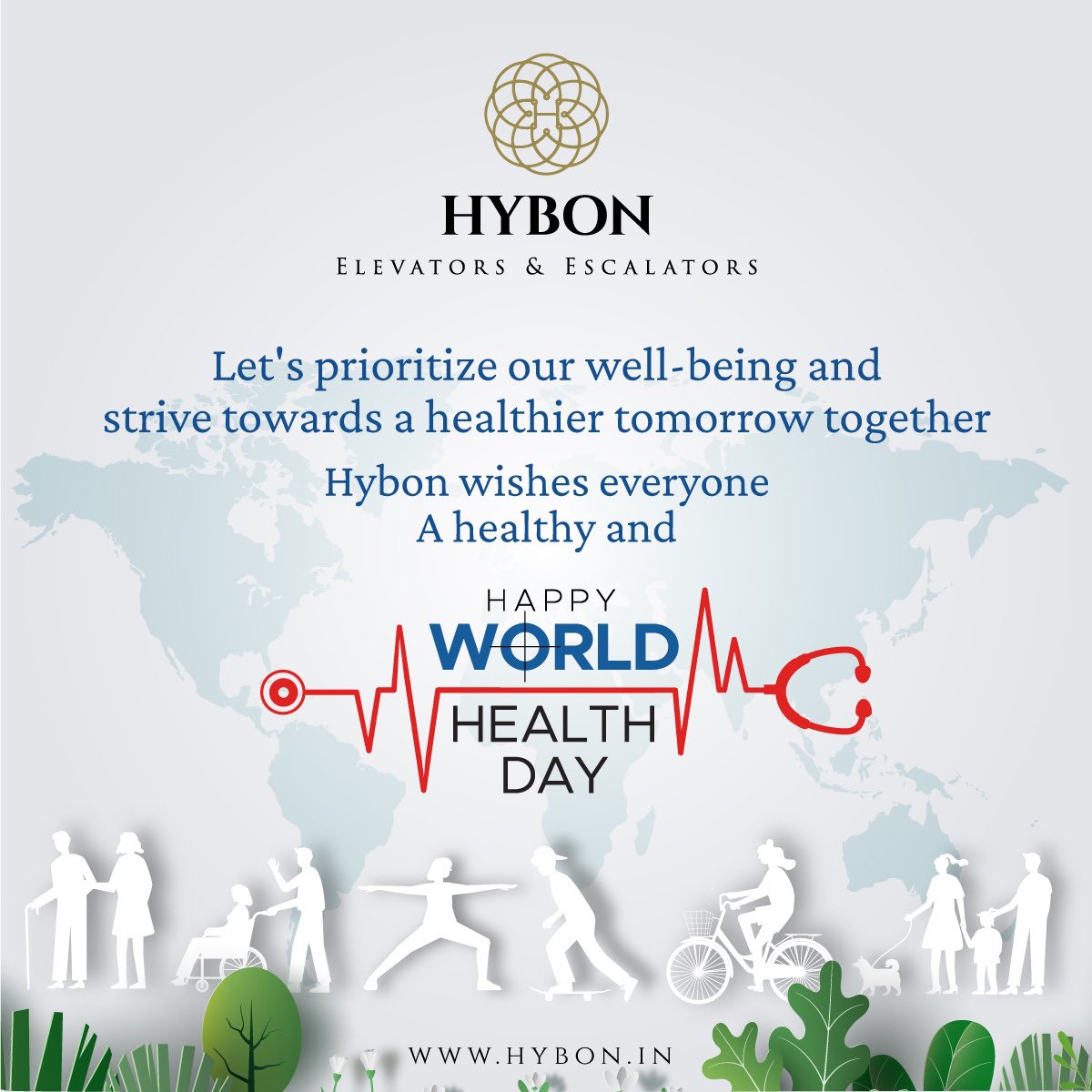 Happy World Health Day from all of us at Hybon Elevators! Today, we're reminded of the importance of maintaining a healthy lifestyle for ourselves and our loved ones.

#Hybonelevators #hybon #StepIntoHealth #WorldHealthDay2024 #WalkTowardsWellness #HealthySteps #UpliftingWellness