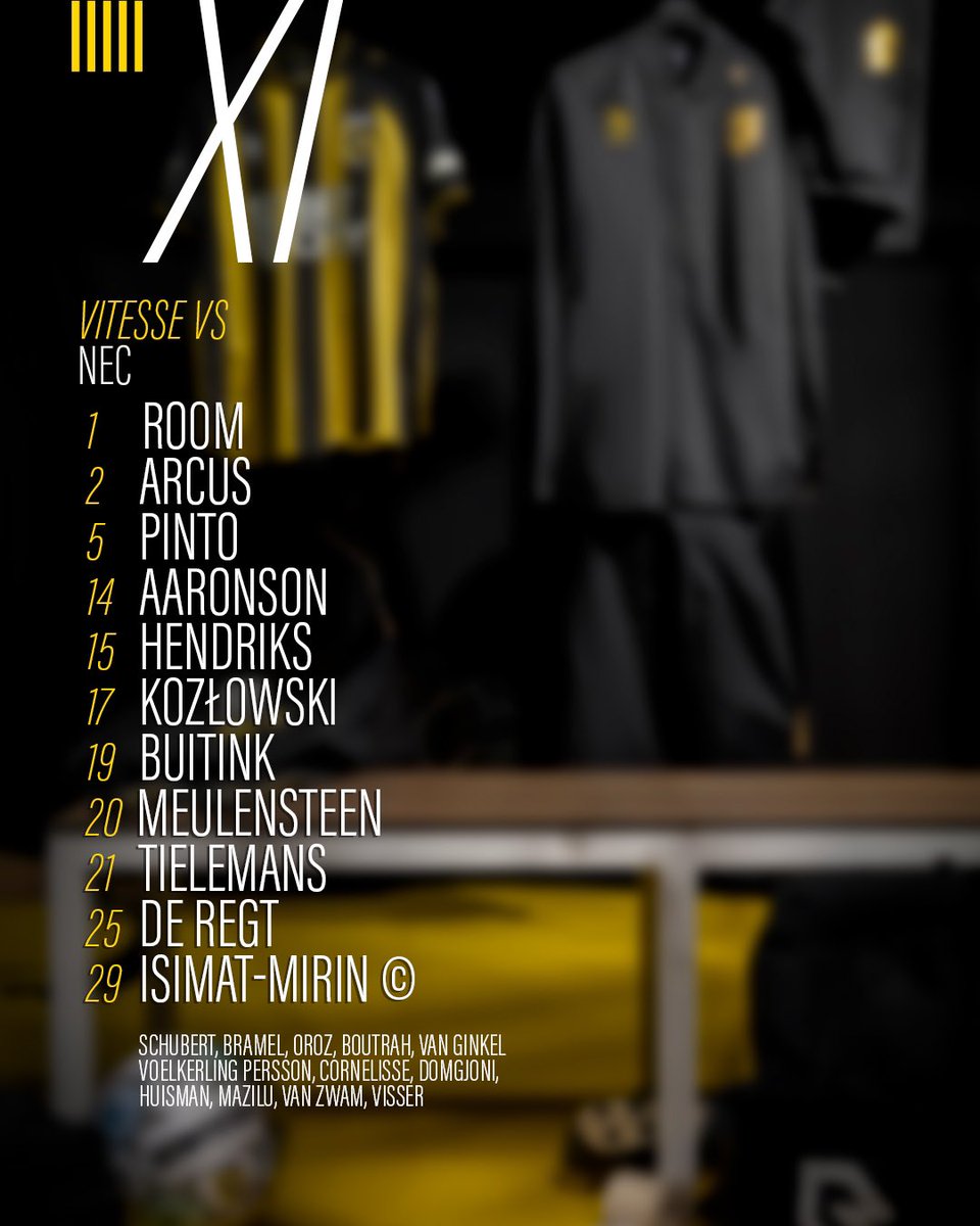 Derbi maçı ilk 11’imiz belli oldu. #Vitesse