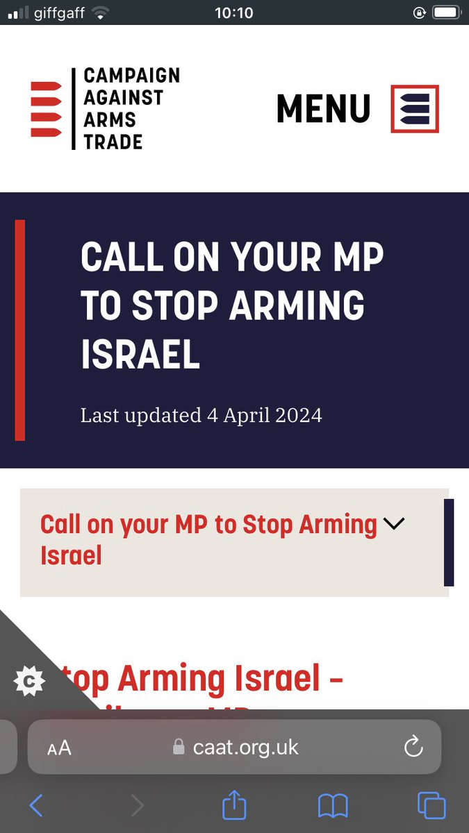 In the last few days #StopArmingIsrael has turned from an apparently marginal demand into a mainstream opinion. This is credit to all of us who’ve called for this for decades- especially @CAATuk @Pal_action & others. Now we must keep up the pressure! caat.org.uk/call-on-your-m…