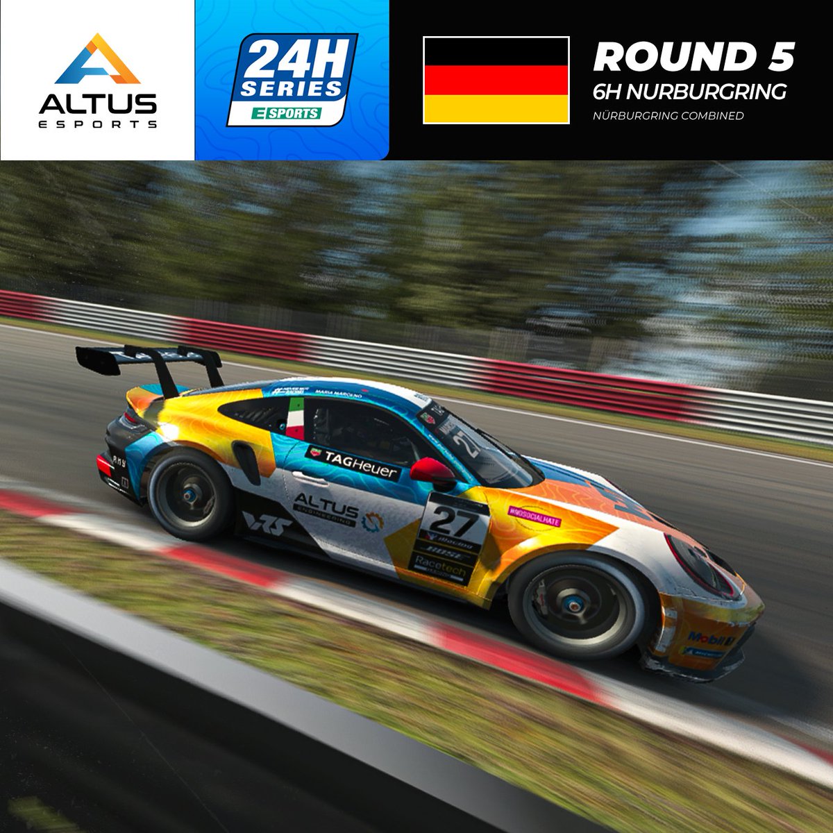 Everything is settled and ready for round 5 of the @24hseriesesports. Our Drivers Carlos Fenollosa and Simone Maria Marcenò will represent us at Nurburgring Nordschleife. Bring us good luck.💪