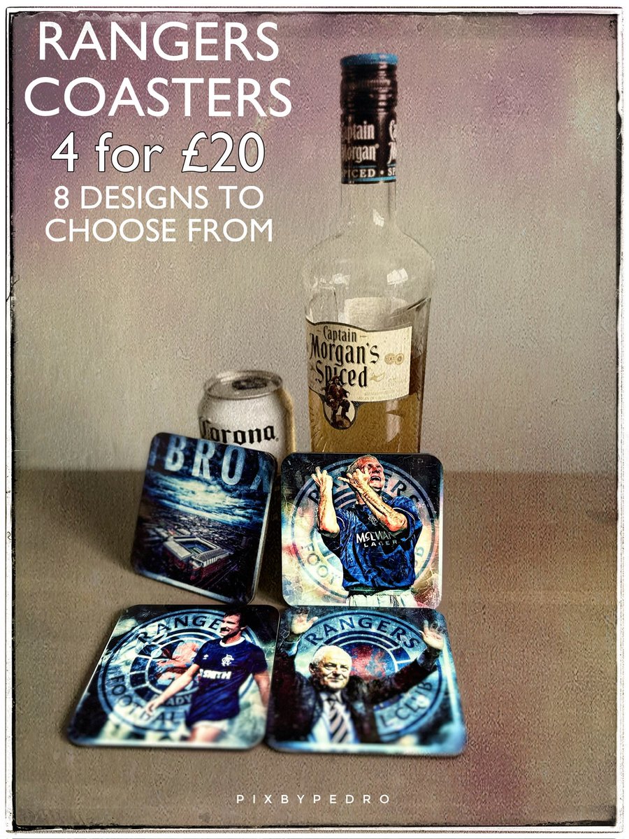 GLASGOW DERBY - COASTER OFFER! Pick any 4 from a selection, comes in a gift box - coasters are only £5 each Just click the link below to view- pixbypedro.bigcartel.com/product/ranger… #glasgow #football #RANCEL #rangers @thisisibrox