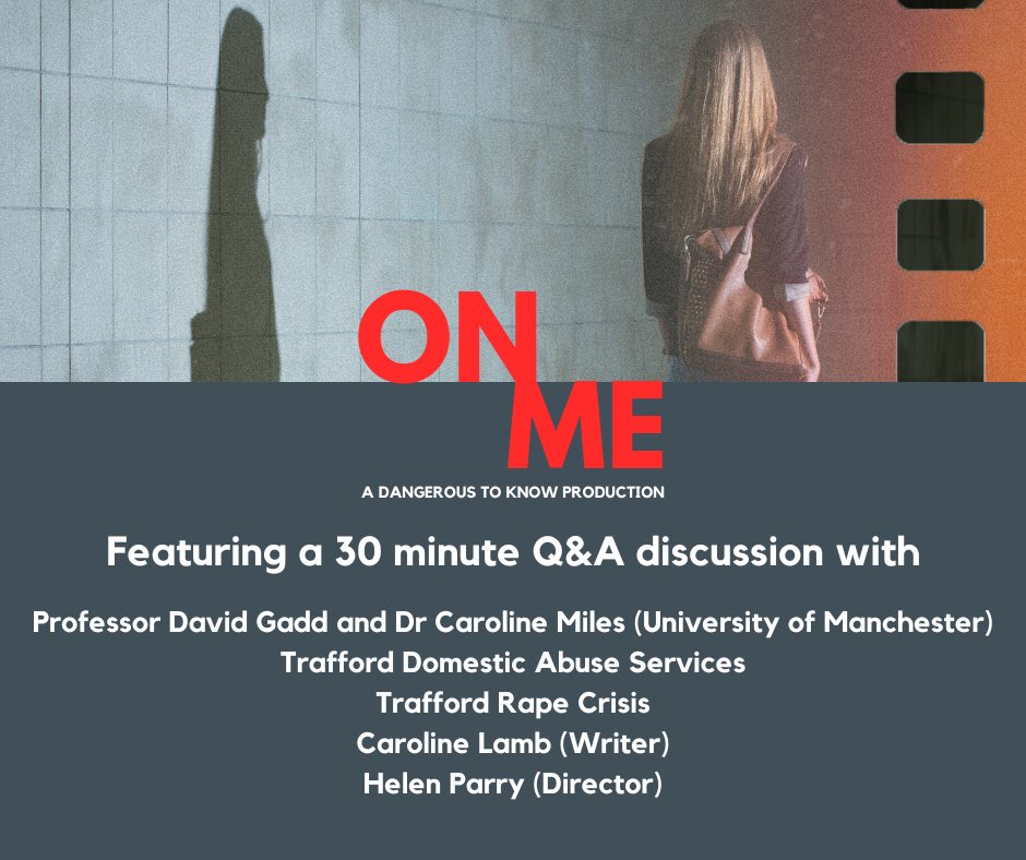 #GenderBasedViolence & the challenges of post-#MeToo relationships are ongoing & vital conversations

So after the play we're hosting a Q&A with:

•@cicilambo
•@ParryMargaret
•Dr Caroline Miles & Prof David Gadd @OfficialUoM
•@tweet_tdas & @TraffordRC

watersidearts.org/whats-on/3381-…