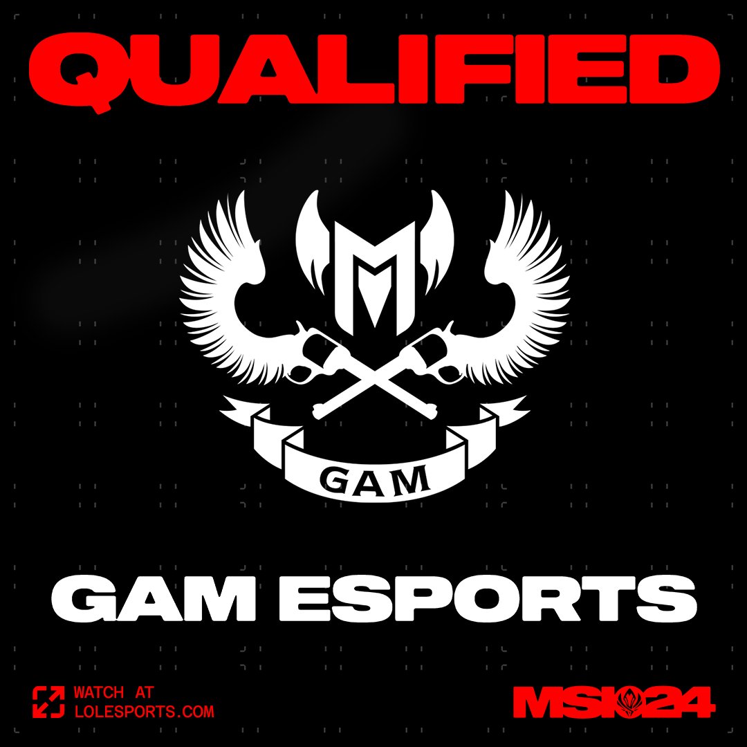 IT'S #GAMTIME AT #MSI2024: Congratulations to @GAMesportsVN on winning the #VCS Spring Finals and qualifying for the 2024 Mid-Season Invitational!