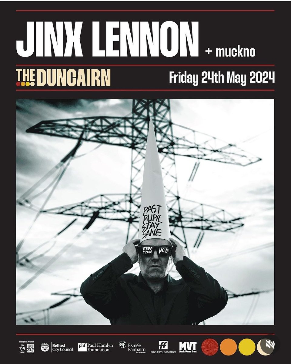 @theduncairn back to uplift the Belfast heads on Friday 24 may more previews from the forthcoming album 'The hate agents leer at the last Isle of hope ' special guest Jamie Bishop performing as Muckno whose new album is out next week tickets theduncairn.com