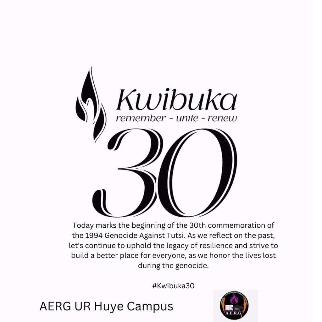Today marks the beginning of the 30th commemoration of the 1994 Genocide Against Tutsi. As we reflect on the past, let's continue to uphold the legacy of resilience and strive to build a better place for everyone, as we honor the lives lost during the genocide. #Kwibuka30