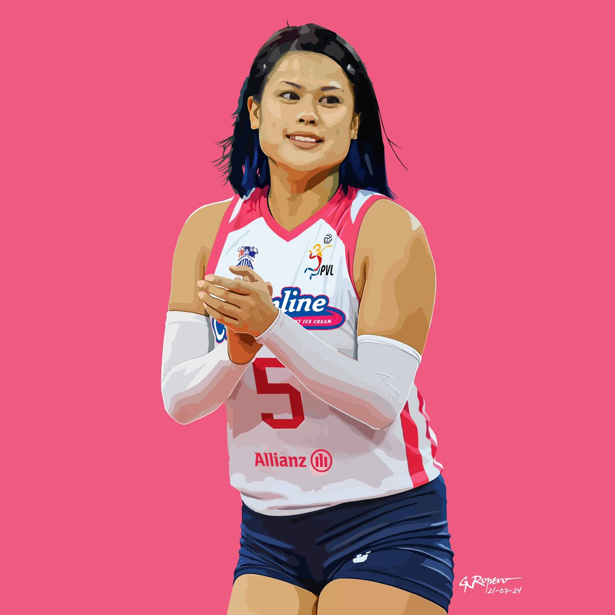 'Sato San' 🏐 @risa_sato_  #risasato #creamlinecoolsmashers #pvl #vectorart