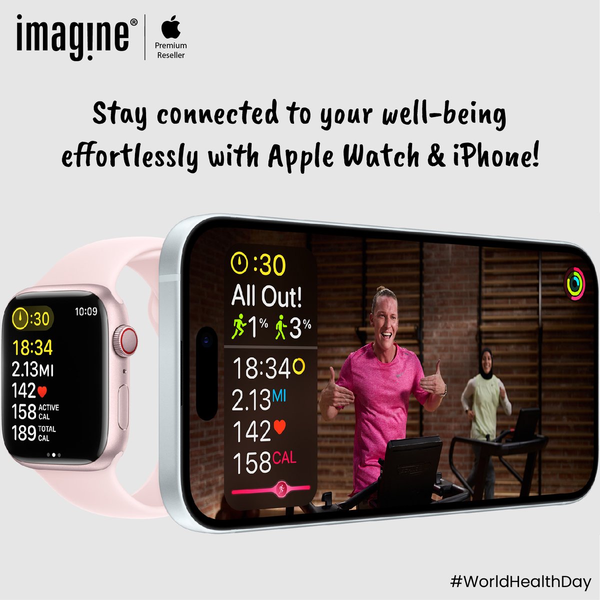 Easily prioritize your well-being with Apple Watch & iPhone. Track fitness, monitor vitals, and stay motivated seamlessly. Celebrate World Health Day with @ImagineApplePR! #Apple #Tresor #Imagine #WorldHealthDay #iPhone #AppleWatch #Fitness #Dedication #Health