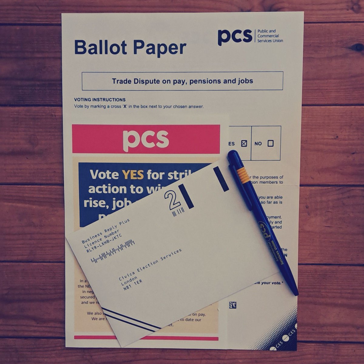 Grab the envelope off the side, vote YES & get it in the post #PCSvoteYES