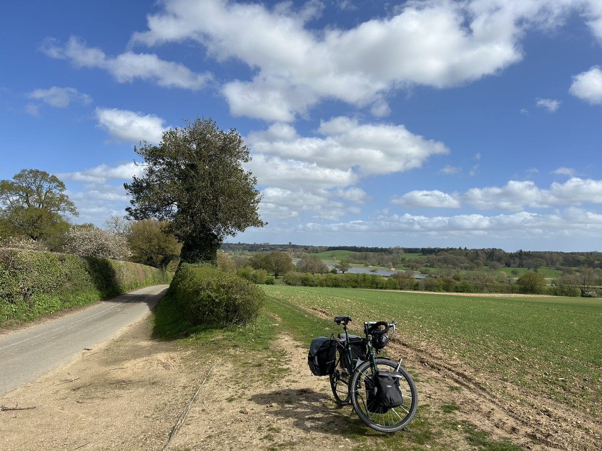 A very breezy day in the saddle today on the longish slog over to Harwich to catch the night ferry to The Netherlands- here approaching Dedham Vale.