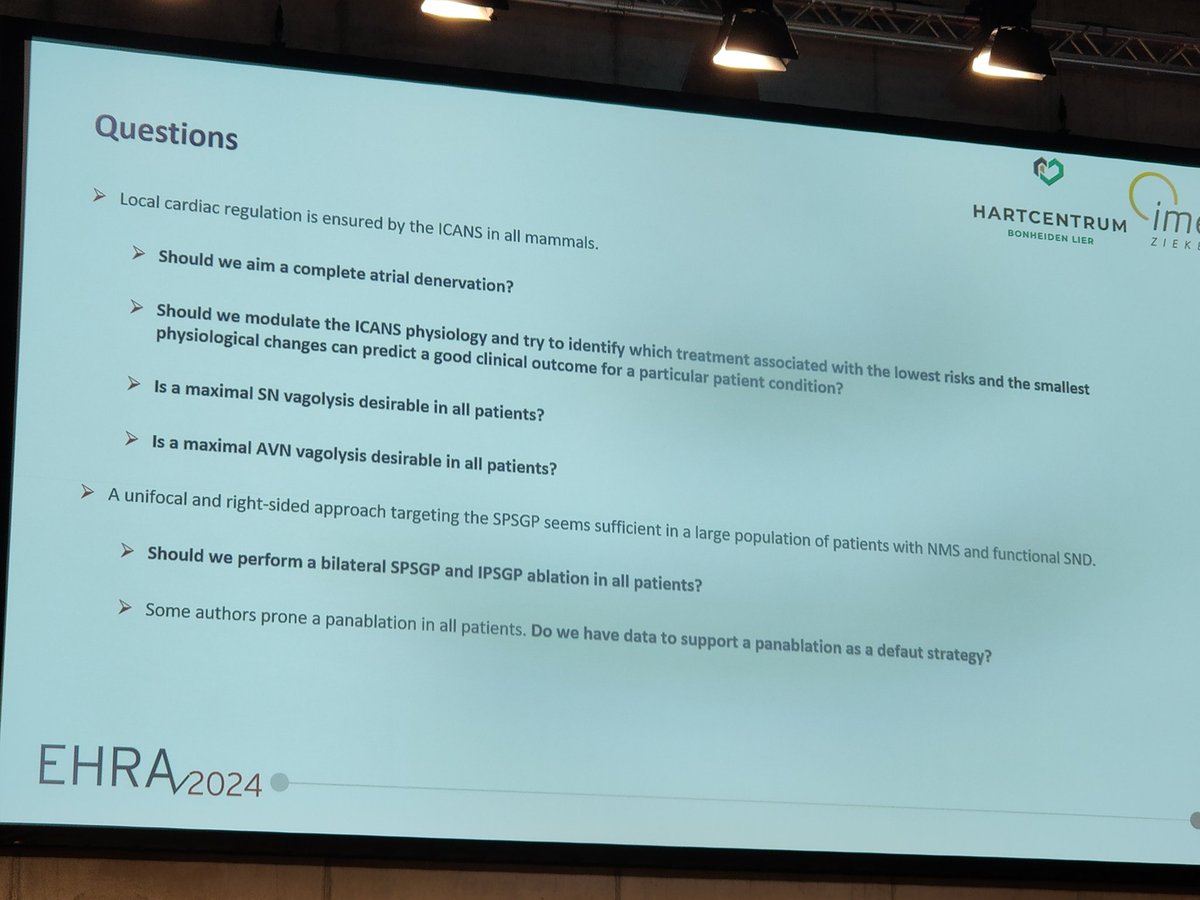 Super important questions from dr. Philippe Debruyne regarding endpoints of cardioneuroablation #EHRA2024