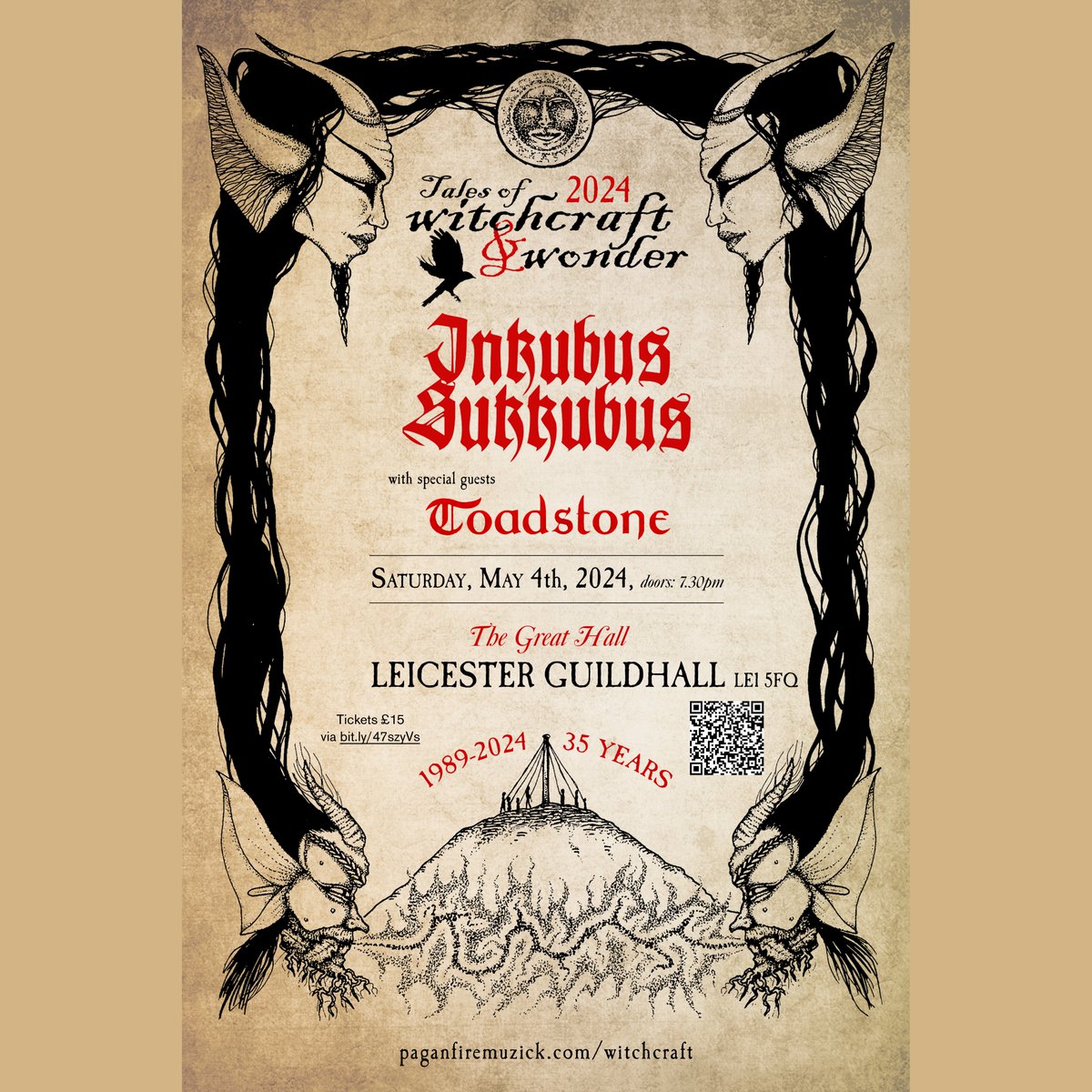 Just 24 tickets remaining for Tales of Witchcraft & Wonder at Leicester Guildhall. Hope you can join us within the haunted bones of the 14th-century Great Hall, with the brilliant Toadstone! 🐦‍⬛🖤🐈‍⬛ #witchcraft #folklore #livemusic wegottickets.com/event/604979?f…