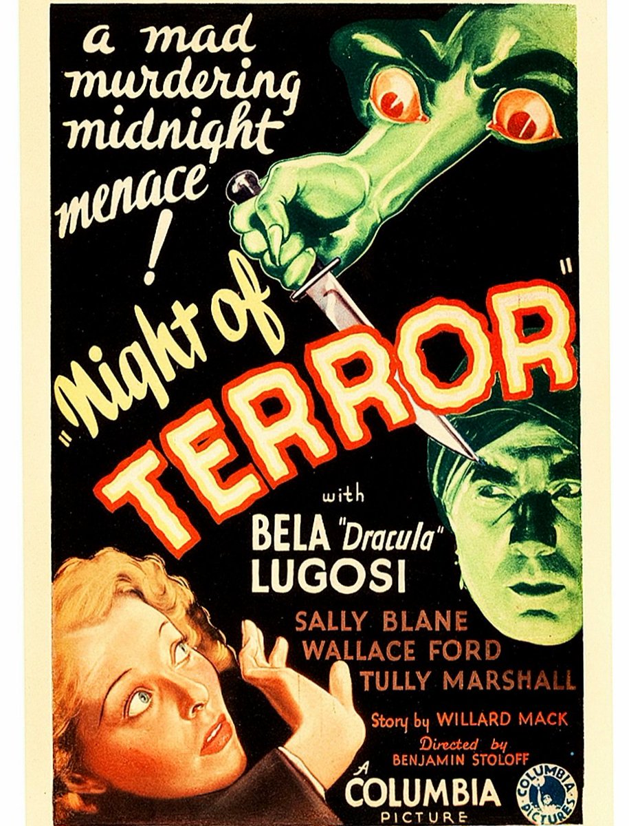 Creepy mansion, spooky experiments, knife wielding psycho and sinister Bela rocking a turban. What's not to love? Ghoulishly good fun. 1933. #horrorcommunity #horrorfamily #horrormovie #horrorfilm #horrorfam #classichorror #horroraddict #horrorfan #mutantfam #monsterfam #horror