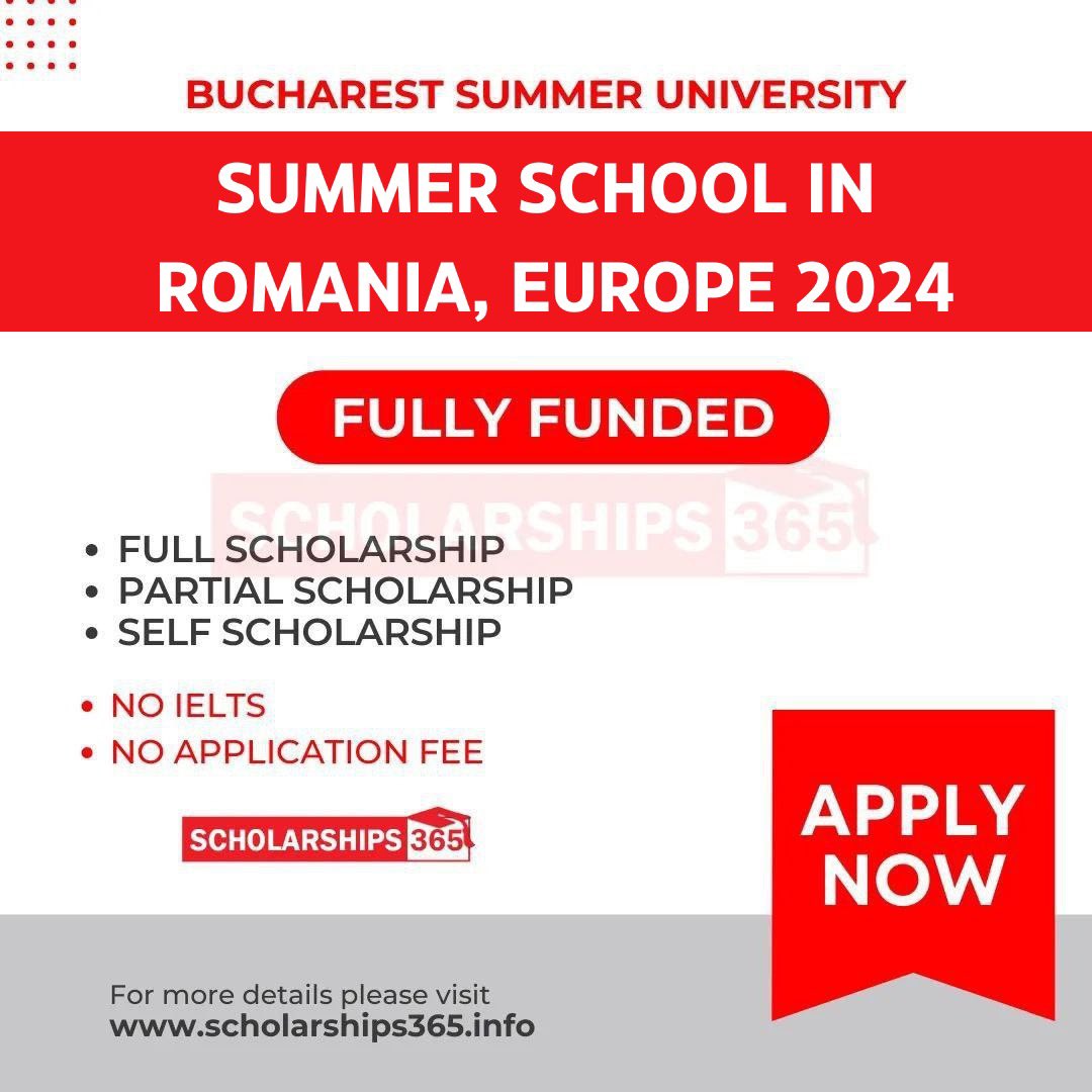 Fully Funded Summer School in Europe 2024 at Bucharest Summer University in Romania!

✅World Students
✅No IELTS
✅No Fee

👉Link: scholarships365.info/bucharest-summ…

Offer
⭐️Fully Funded
⭐️Partial Funded
⭐️Self Funded

Duration: 2 Week

Deadline: 20 May 2024

#Scholarships365 #studyabroad