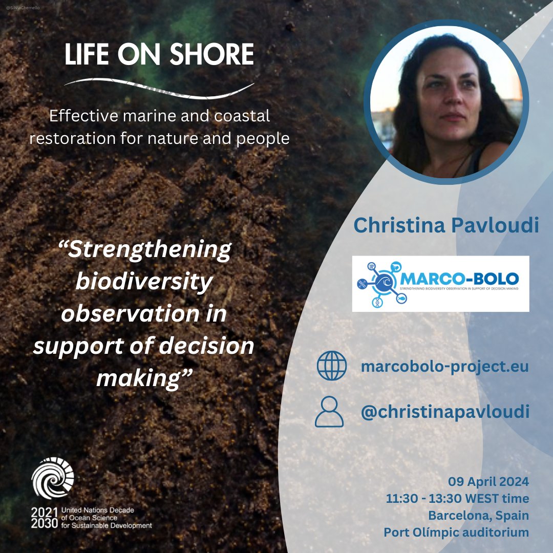 Have you already registered for our satellite event 'Life on Shore'? @cpavloud will show the project @MARCOBOLO_EU, talking about biological observation frameworks, tools for biodiversity monitoring, recovery potential, and policy impact. Last 2 days! ➡️ rb.gy/33bnvu