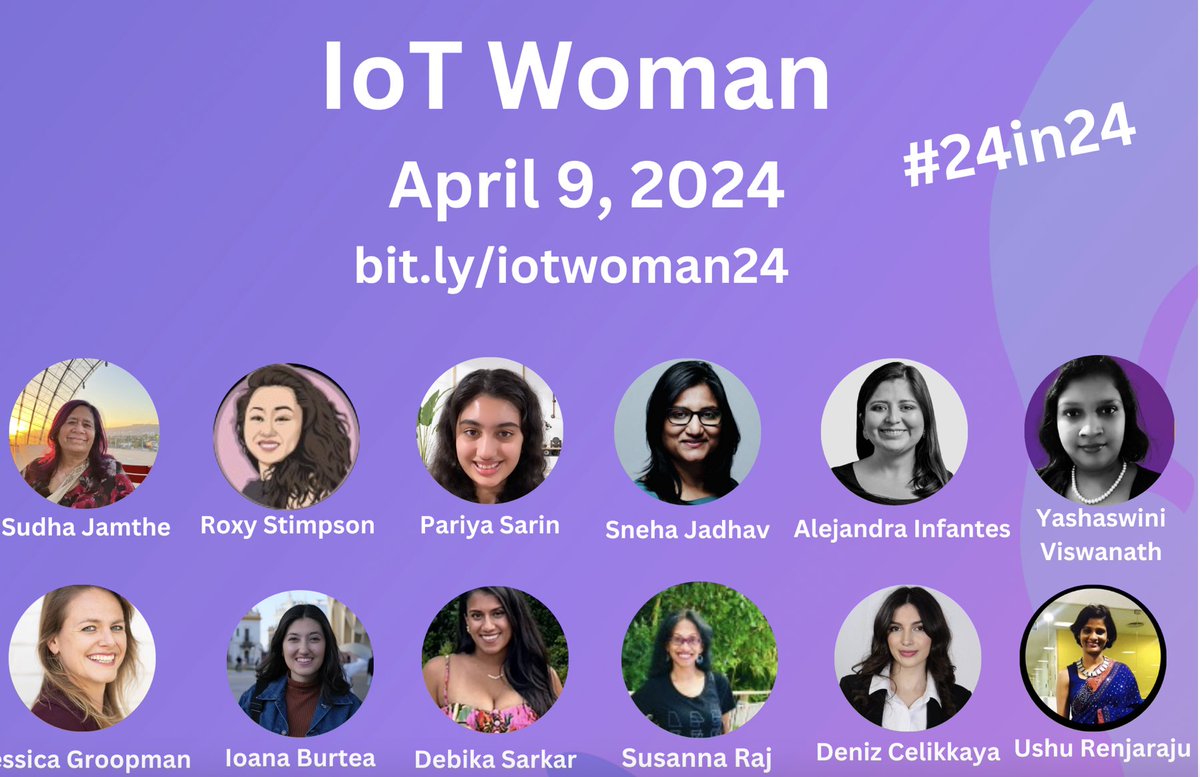 Join us for our 6thl #IoT Woman on April 9th! Dive into a 24-hour marathon livestream featuring women speakers from around globe. From AI to UX Design, GenAI to ML, and everything in between, our event covers a diverse range of topics in technology #iotday iotday.org/events/2023/io…
