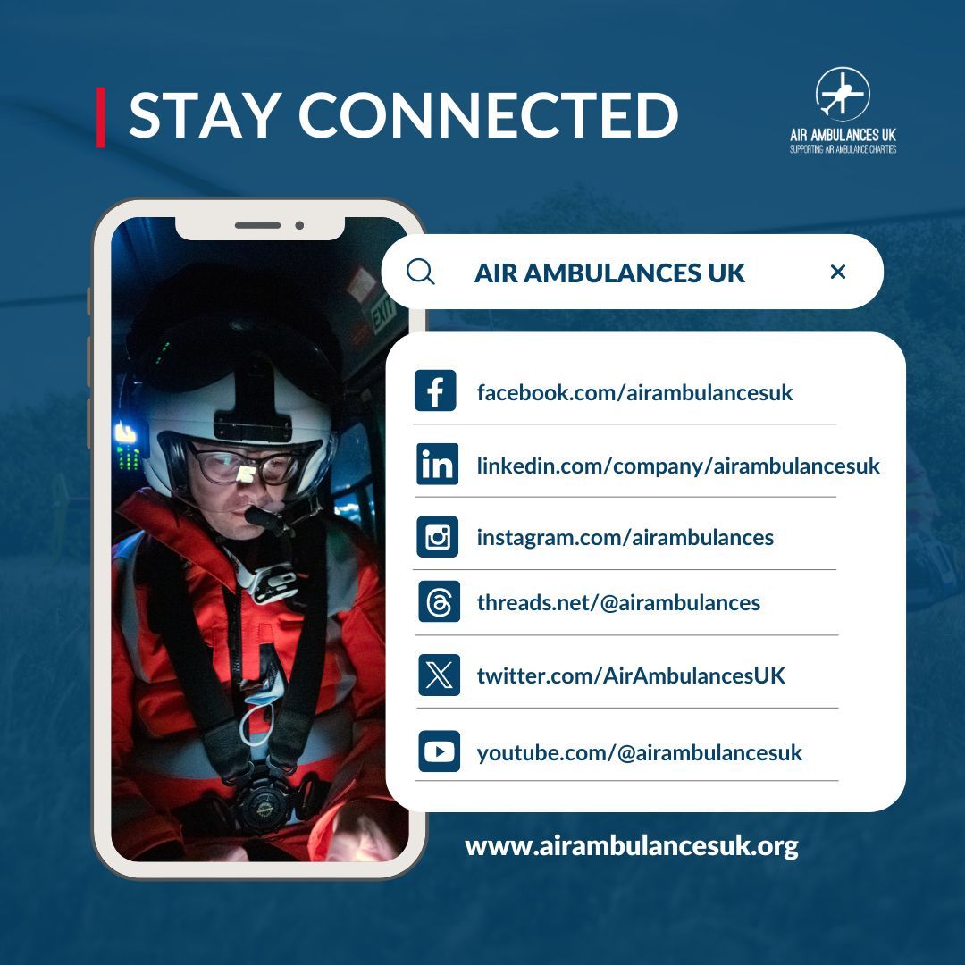 Stay connected with us to hear about how we continue to support the lifesaving work of air ambulance charities right across the UK. 👣 🔀 buff.ly/3jrnctV 🔀 buff.ly/46wUIRT 🔀 buff.ly/46sS3J4 🔀 buff.ly/47tvzsr 🔀 buff.ly/3l9iOjP