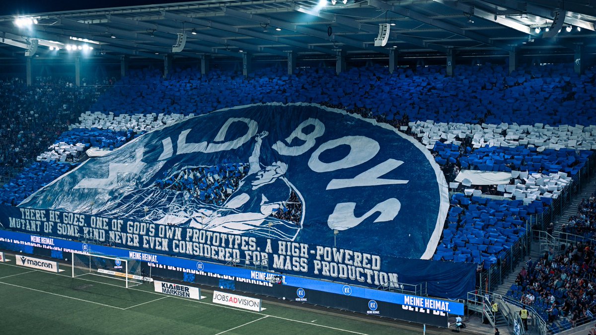 Stadium_Tr's tweet photo. 🇩🇪 Le tifo des Wild Boys de Karlsruhe hier contre Sankt Pauli en 2.Bundesliga 🔥
#KSCFCSP #KSC https://t.co/aC4jexnk7r