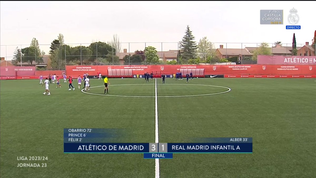 FT: Atlético Madrid 3-1 Infantil A. ⚽️ Alberto Ruiz.