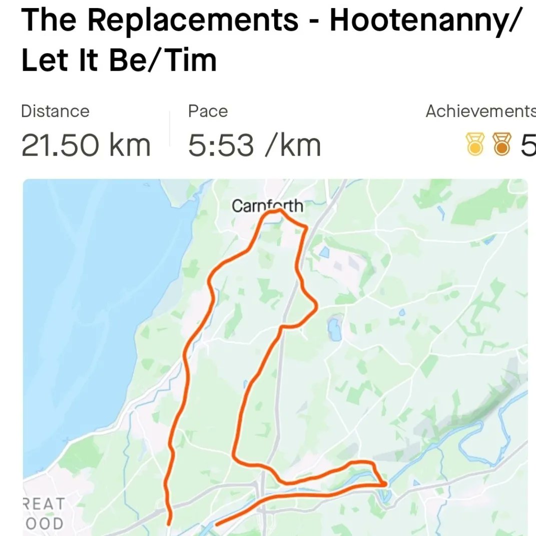 Cakesniffer77's tweet photo. Classic "Weiner Half" for today's #virtualrunclub with added Half PB bonus. Yay!! Everything felt good today with no stops and regular fuelling. Also, new pack day too. It's a beauty. 31 dogs 1.44DpKm @runningpunks listened to @TheReplacements - Hootenanny/ Let It https://t.co/vjRkR9oe3q