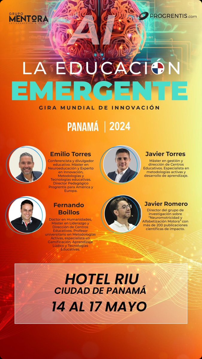 Es un orgullo participar en: “La Educación Emergente”❤️ en Panamá🇵🇦 con grandes compañeros. Pronto os adelantaré más información sobre mi ponencia.