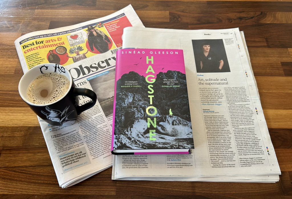 “For a novel so full of myth, Hagstone is wonderfully wise.” A brilliant review by @ellen_cph in @ObsNewReview today of @sineadgleeson stunning debut novel HAGSTONE. Don’t miss Sinéad here in Manchester on Wed 17 April when she’ll be discussing the book with @SavidgeReads 🎫👇🏻