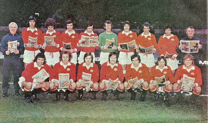 I've been showing pics of Roy and the Man United players. I thought it would be good to add this pic, showing that Tiger was also linking with the club. I was delighted when Tommy Docherty agreed to this team photo, with everyone holding copies of Tiger. No fees involved!