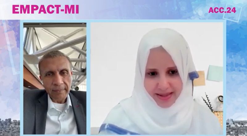 #ACC24: EMPACT-MI 📊Empagliflozin after acute myocardial infarction

View this interview 🎤 of @JavedButler1 by @mirvatalasnag  about the results of this trial which he presented in Atlanta. 

📺pcronline.com/News/Whats-new…

#heartfailure #interventionalcardiology #clinicaltrial…